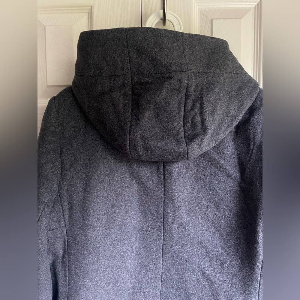 NEW Aritzia Babaton Wool Hooded Coat - Grey Size L - Picture 9 of 14